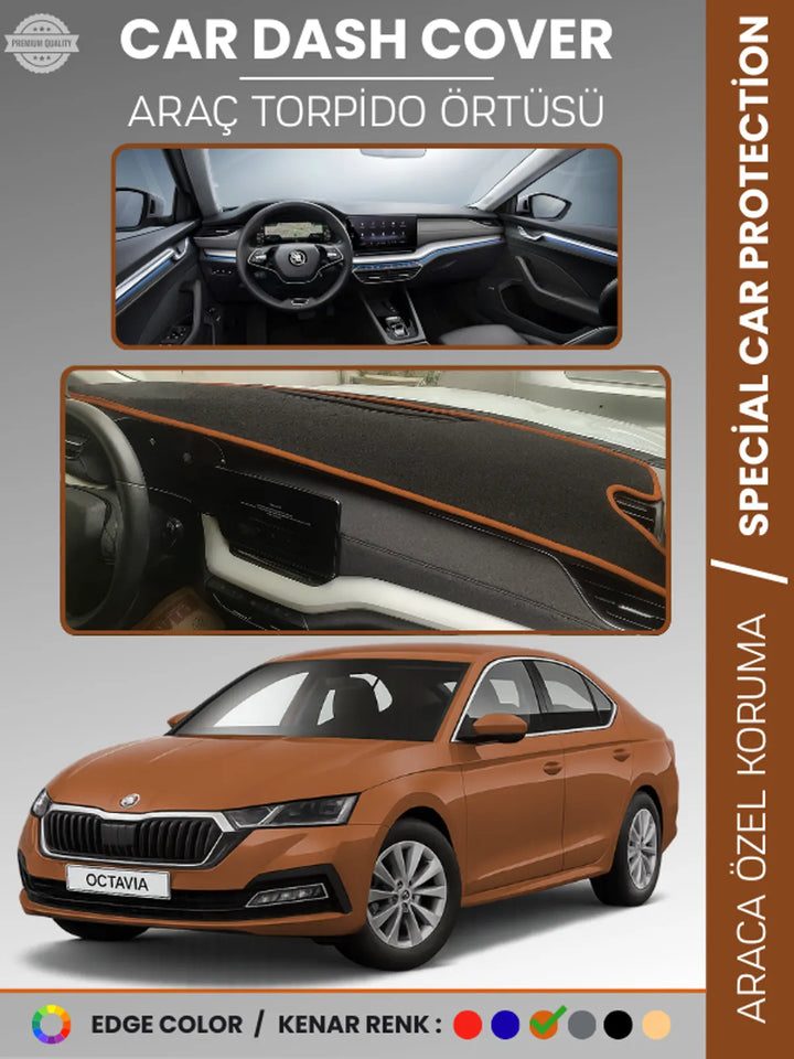 SKODA OCTAVIA A8 (2020-2024) Uyumlu Torpido Örtüsü Araca Özel Ön Göğüs Koruma