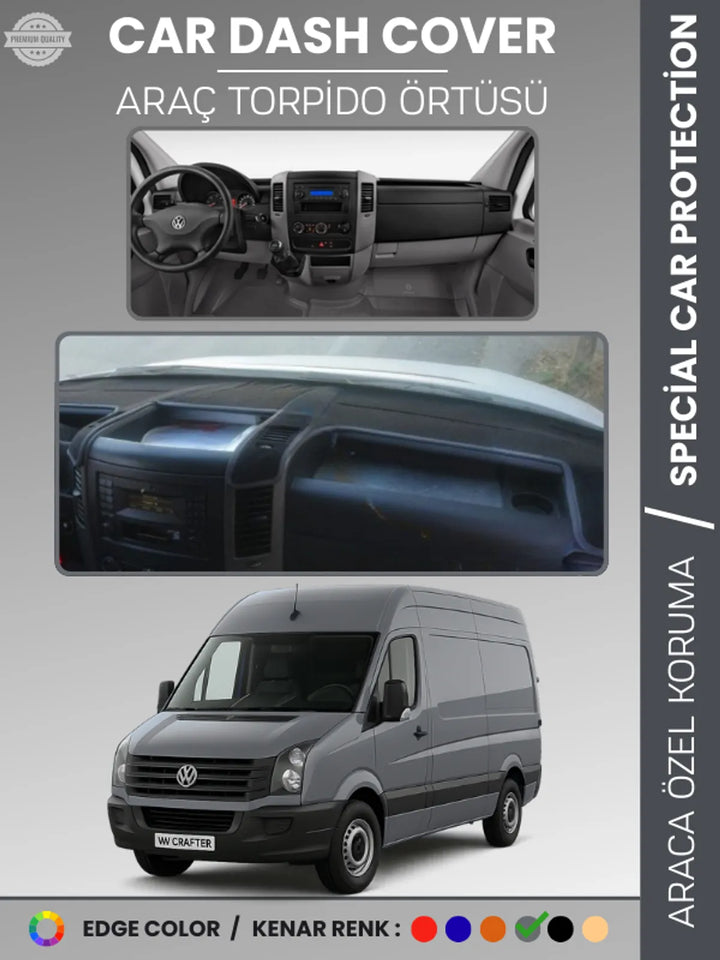 VOLKSWAGEN CRAFTER 1.NESİL LT3 KASA (2012-2019) Uyumlu Torpido Örtüsü Araca Özel Ön Göğüs Koruma