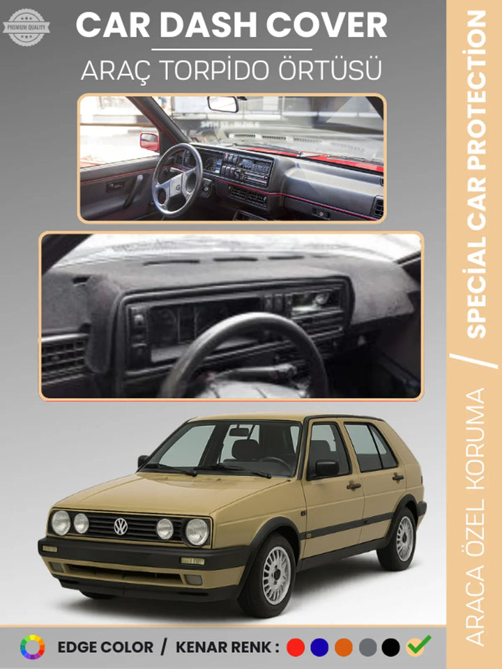 VOLKSWAGEN GOLF 2 MK2 (1983-1992) Uyumlu Torpido Örtüsü Araca Özel Ön Göğüs Koruma