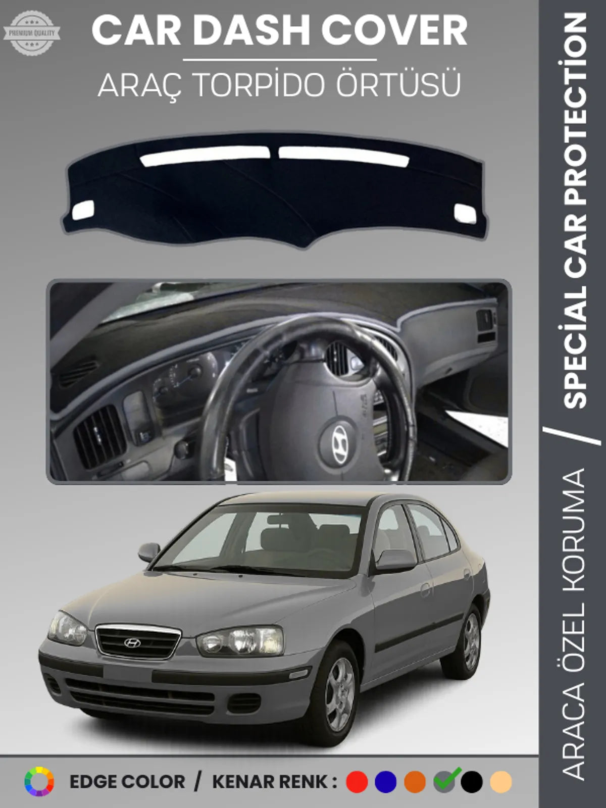 HYUNDAİ ELANTRA (1997-2006) Uyumlu Torpido Örtüsü Araca Özel Ön Göğüs Koruma