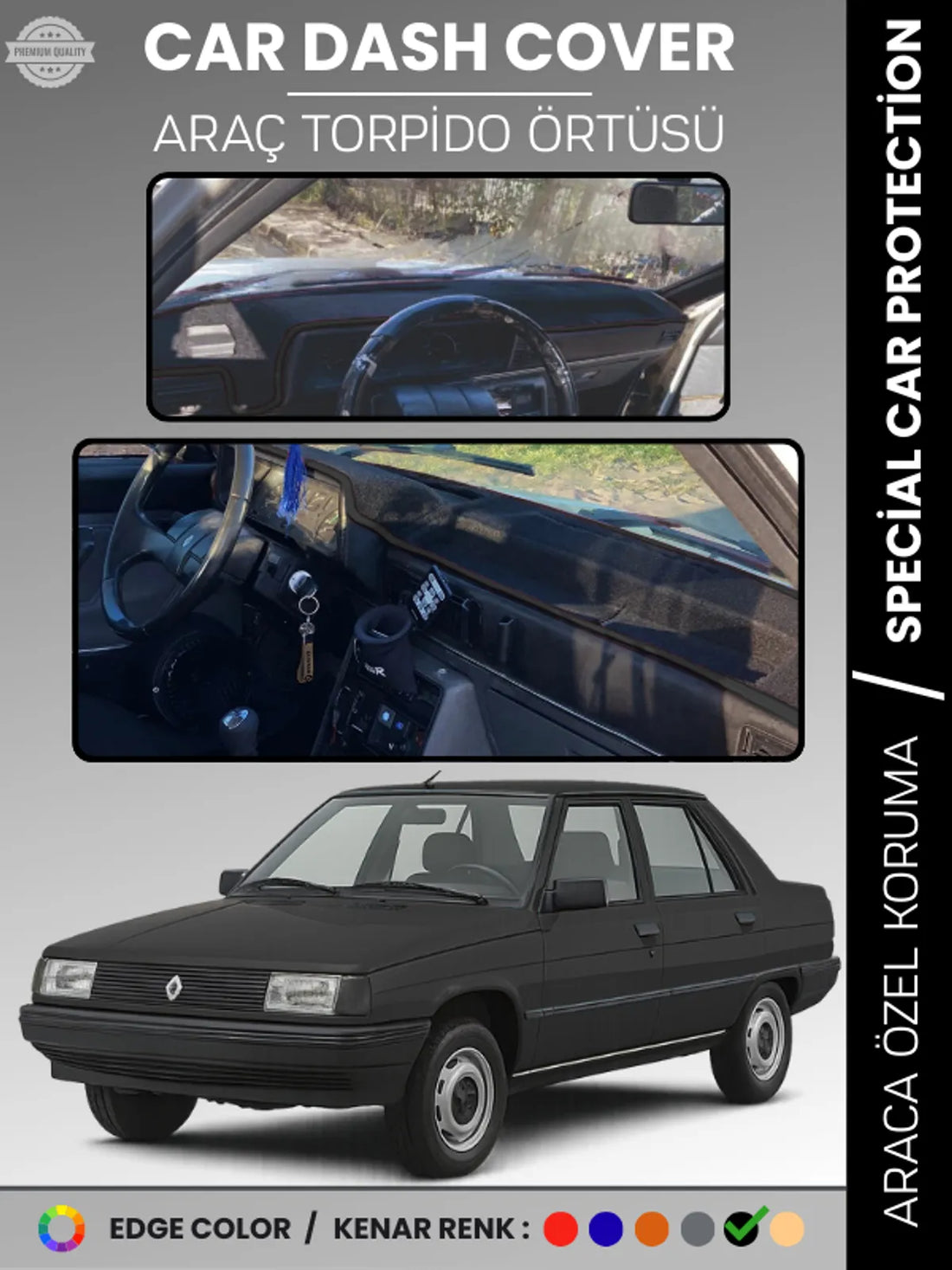 RENAULT 9 BROADWAY Uyumlu Torpido Örtüsü Araca Özel Ön Göğüs Koruma