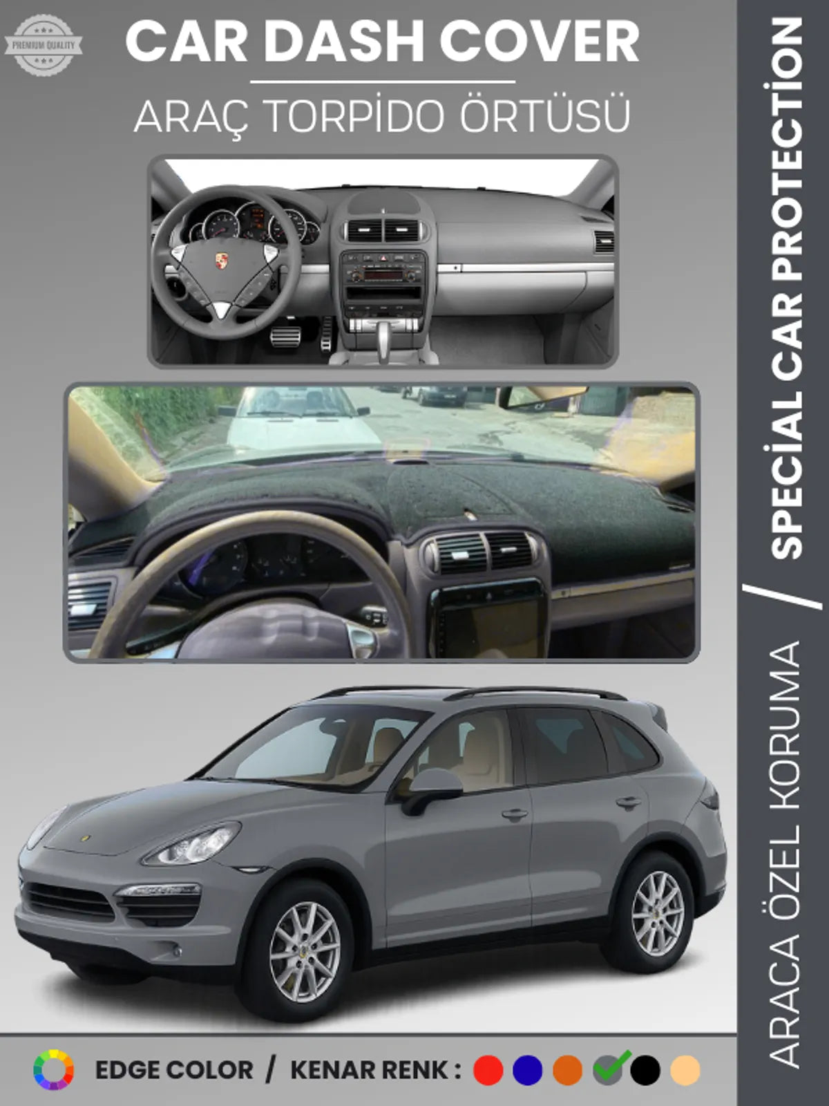 PORSCHE CAYENNE (2002-2010) Uyumlu Torpido Örtüsü Araca Özel Ön Göğüs Koruma