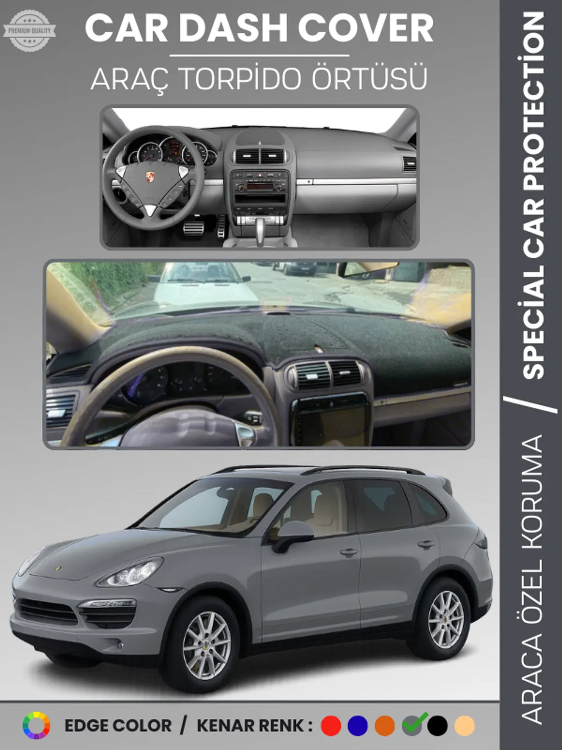 PORSCHE CAYENNE (2002-2010) Uyumlu Torpido Örtüsü Araca Özel Ön Göğüs Koruma
