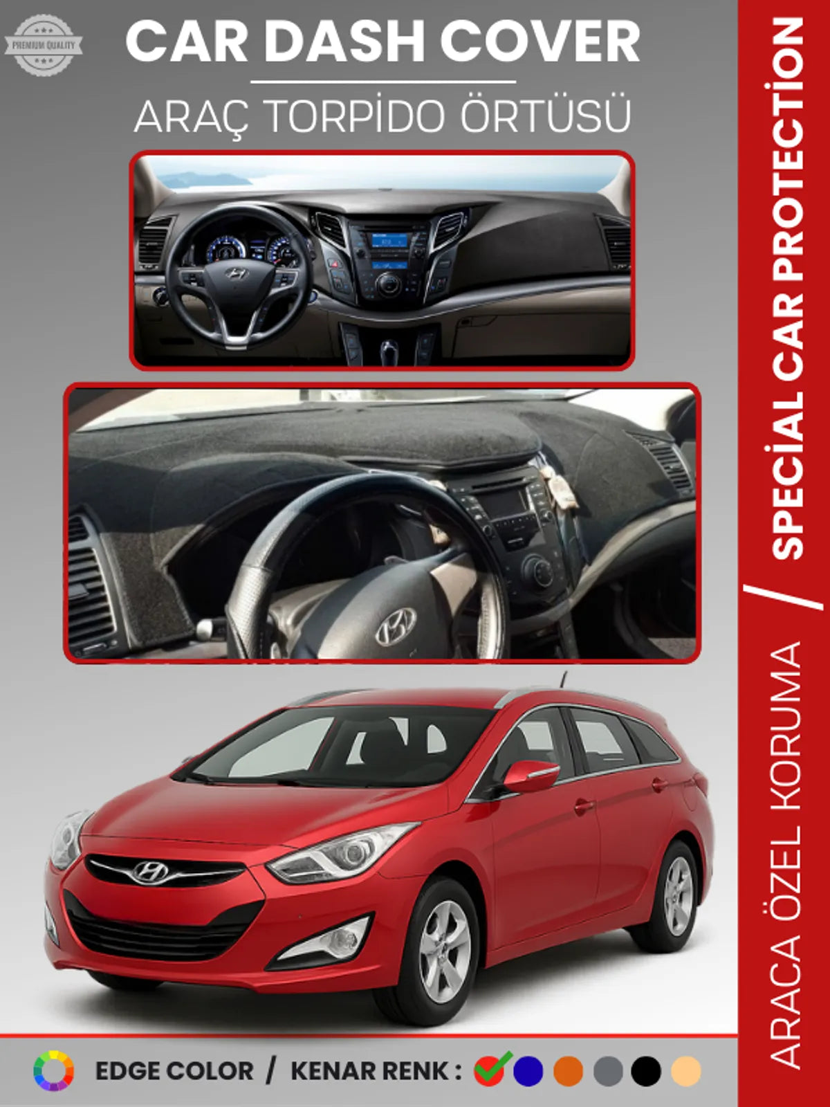 HYUNDAI i40 (2011-2019) Uyumlu Torpido Örtüsü Araca Özel Ön Göğüs Koruma