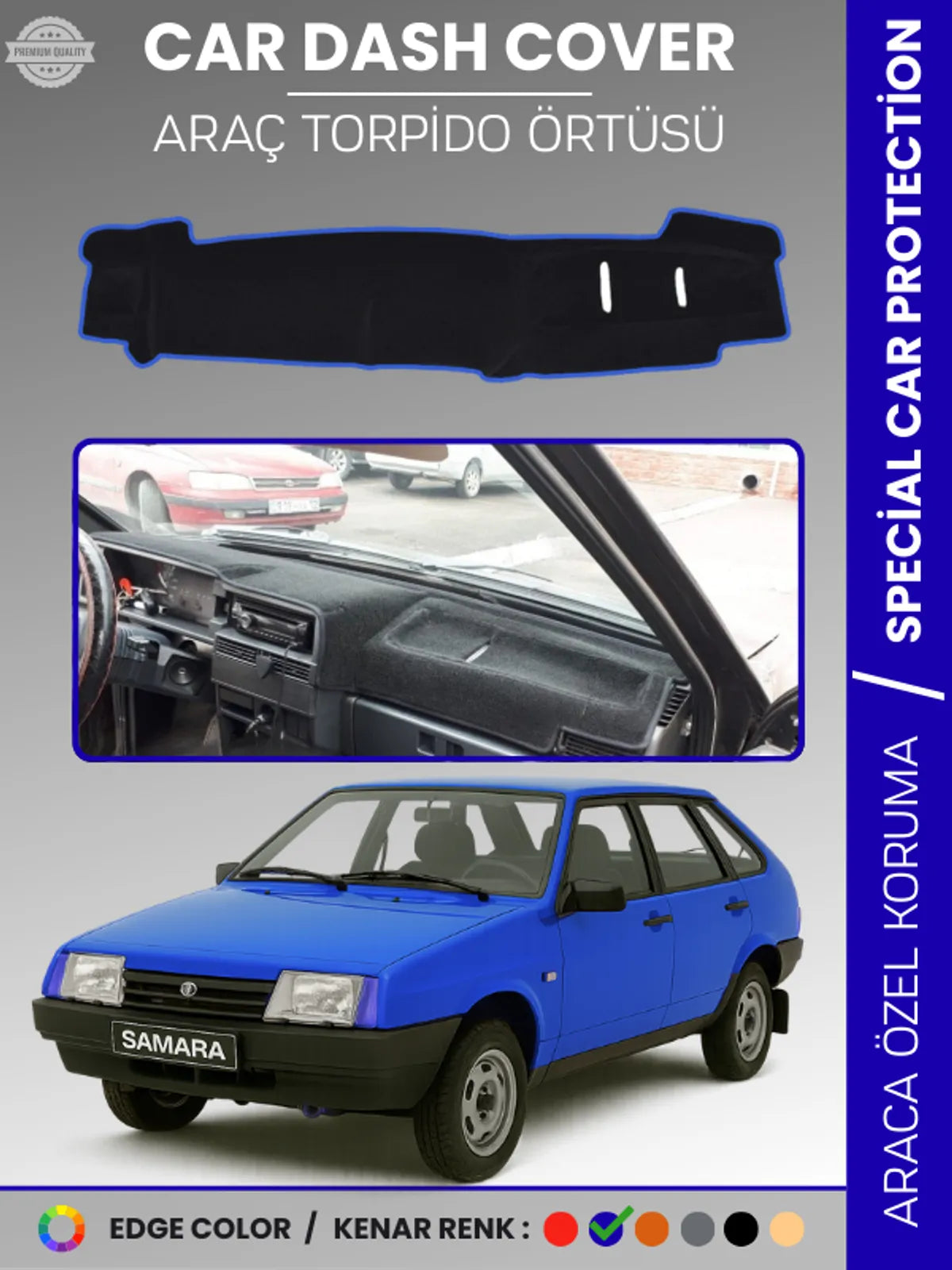 LADA SAMARA ENJEKSİYONLU (1990-2004) Uyumlu Torpido Örtüsü Araca Özel Ön Göğüs Koruma