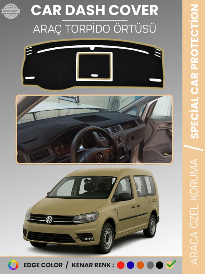 VOLKSWAGEN CADDY (2015-2021) Uyumlu Torpido Örtüsü Araca Özel Ön Göğüs Koruma