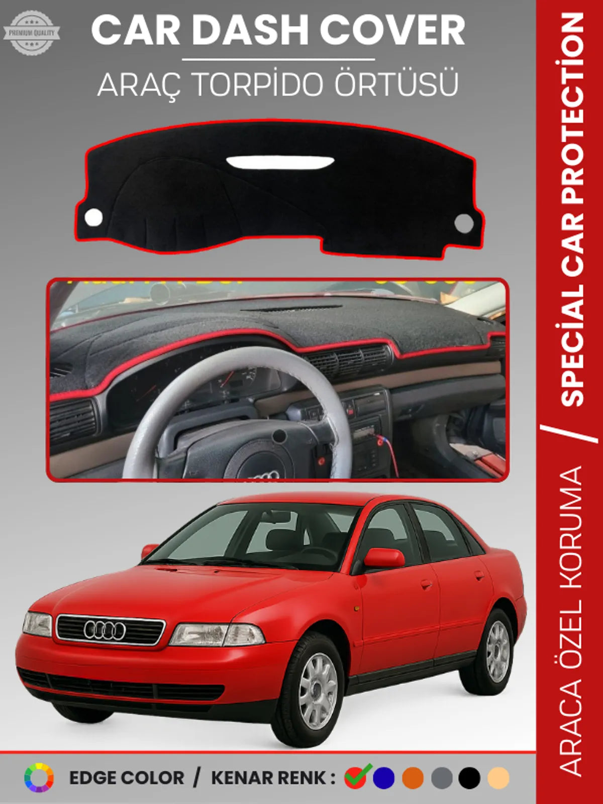 AUDI А4 (1994-2001) Uyumlu Torpido Örtüsü Araca Özel Ön Göğüs Koruma