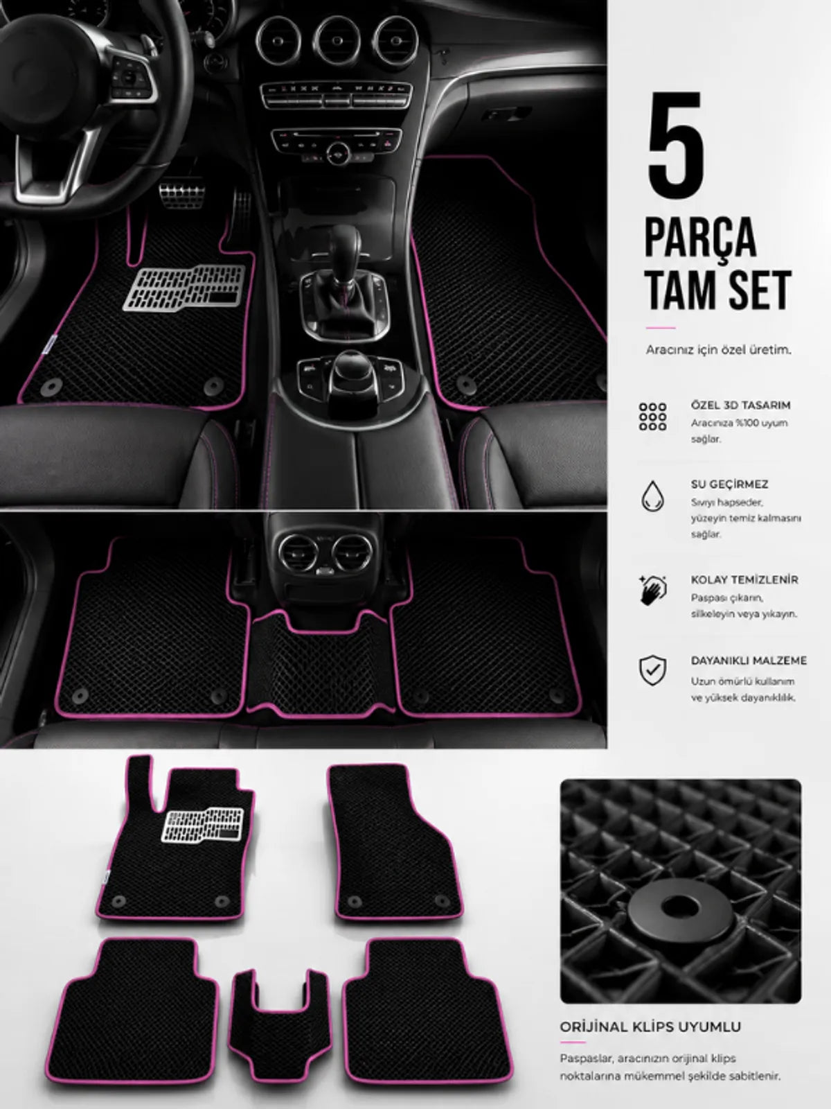 Subaru Forester 3 (2008-2013) Araca Özel EVA Oto Paspas Seti Topukluk Dahil Tam Set