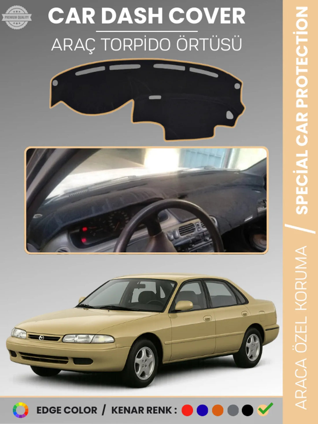MAZDA 626 CRONOS (1991-1996) Uyumlu Torpido Örtüsü Araca Özel Ön Göğüs Koruma