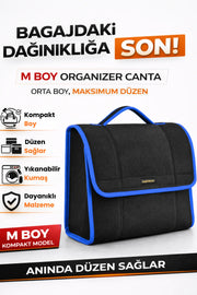 Oto Bagaj Çantası M Boy Kaymaz Cırt Bantlı Velur Kompakt Düzenleyici