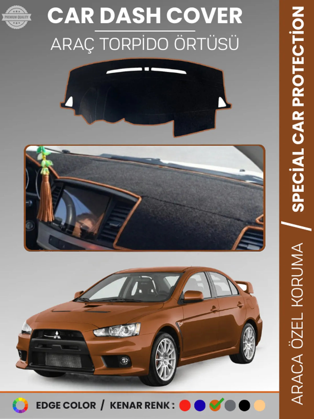 MITSUBISHI LANCER (2007-2017) Uyumlu Torpido Örtüsü Araca Özel Ön Göğüs Koruma