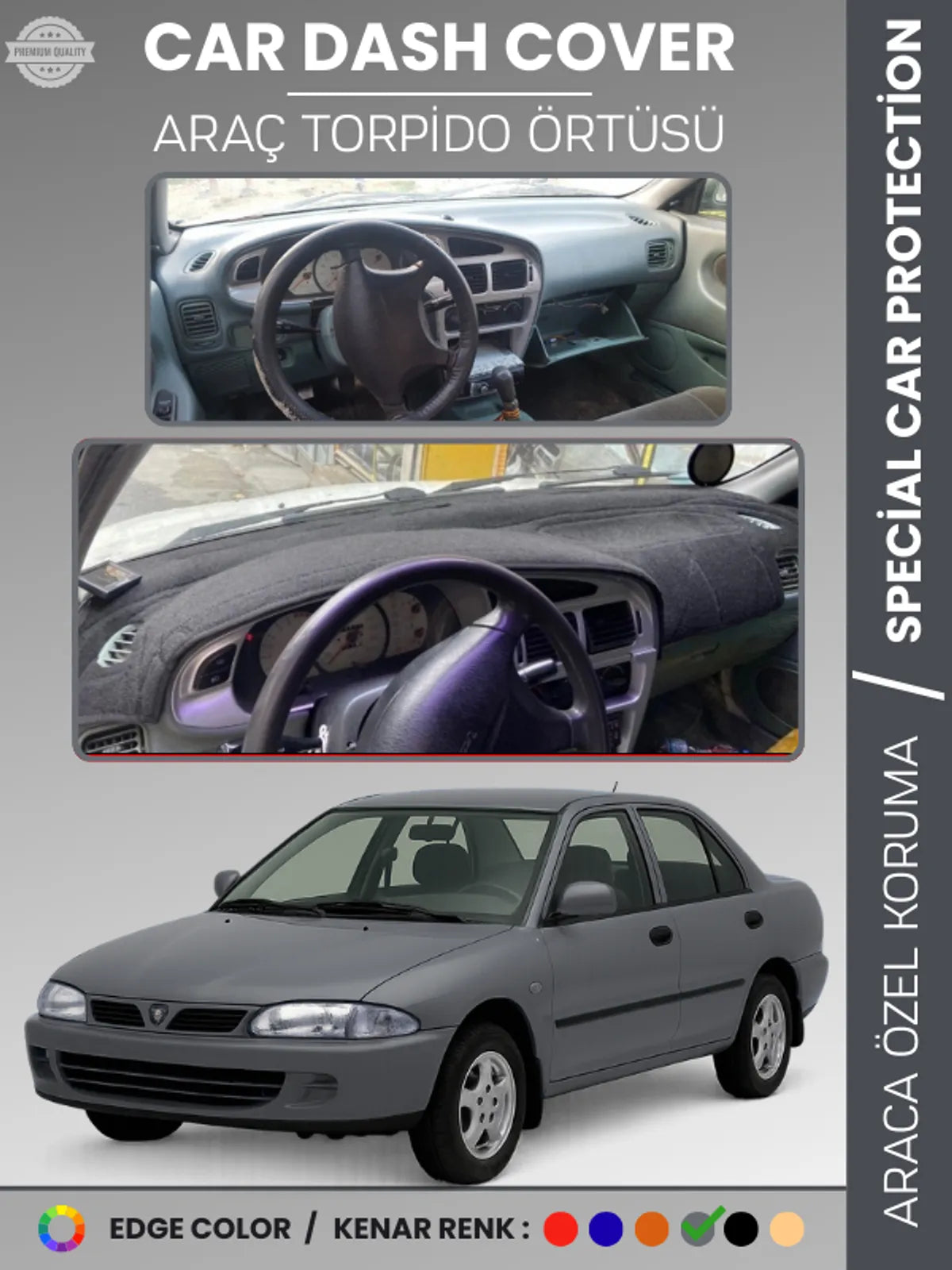 PROTON 415 / WIRA (1993-2004) Uyumlu Torpido Örtüsü Araca Özel Ön Göğüs Koruma