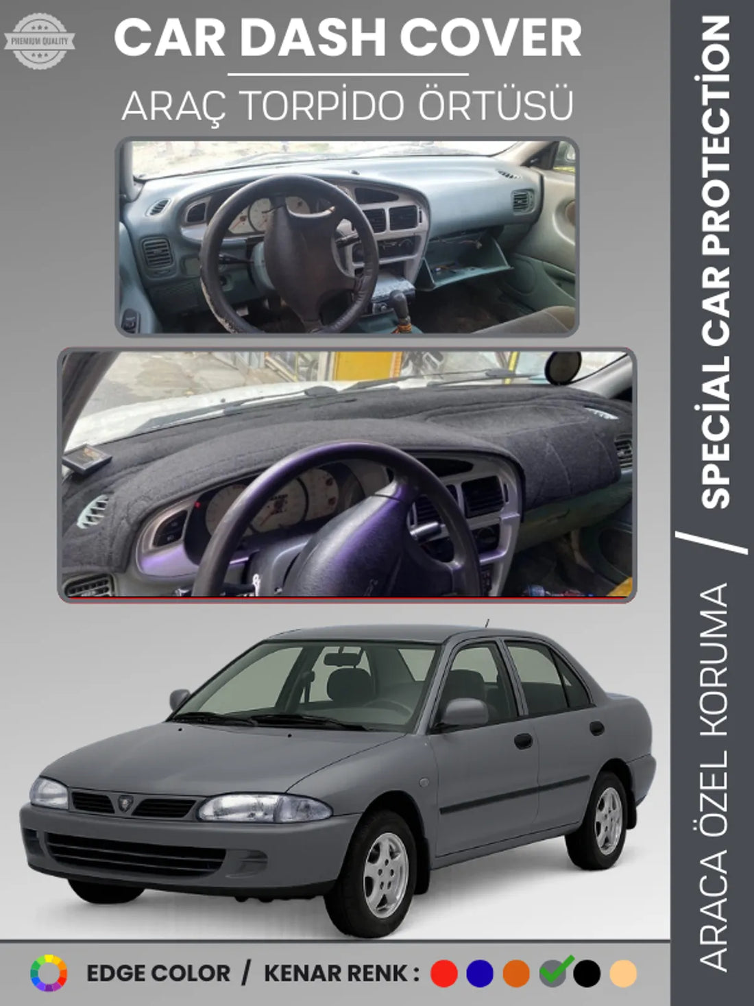 PROTON 415 / WIRA (1993-2004) Uyumlu Torpido Örtüsü Araca Özel Ön Göğüs Koruma