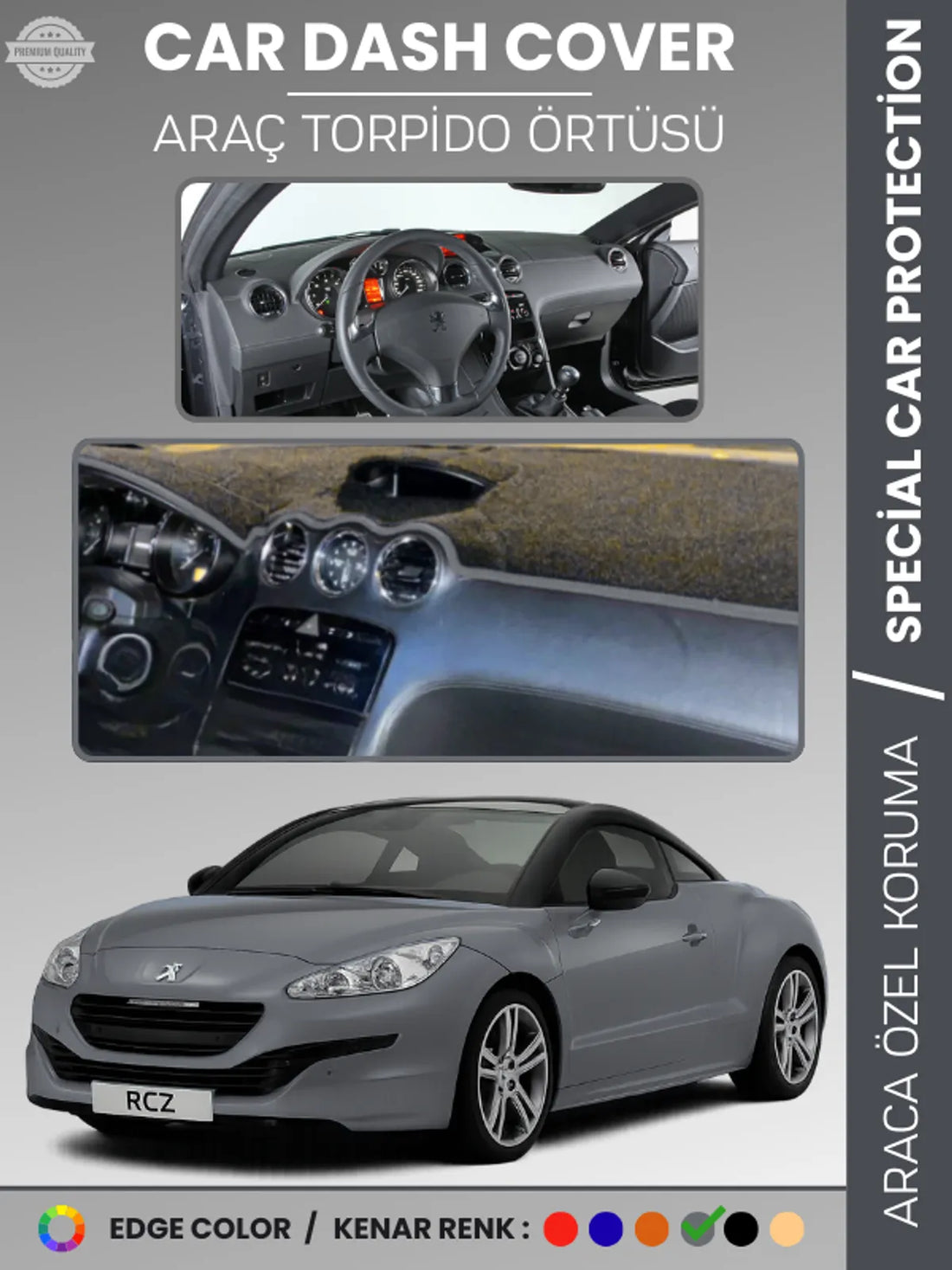 PEUGEOT PARTNER TEPEE (2008-2018) Uyumlu Torpido Örtüsü Araca Özel Ön Göğüs Koruma