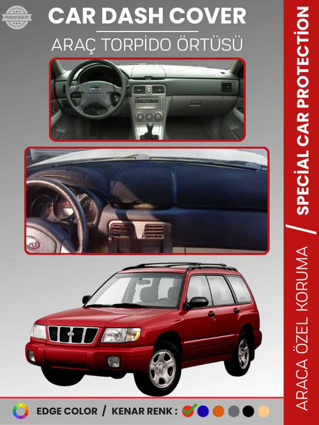 SUBARU FORESTER (1997-2002) Uyumlu Torpido Örtüsü Araca Özel Ön Göğüs Koruma