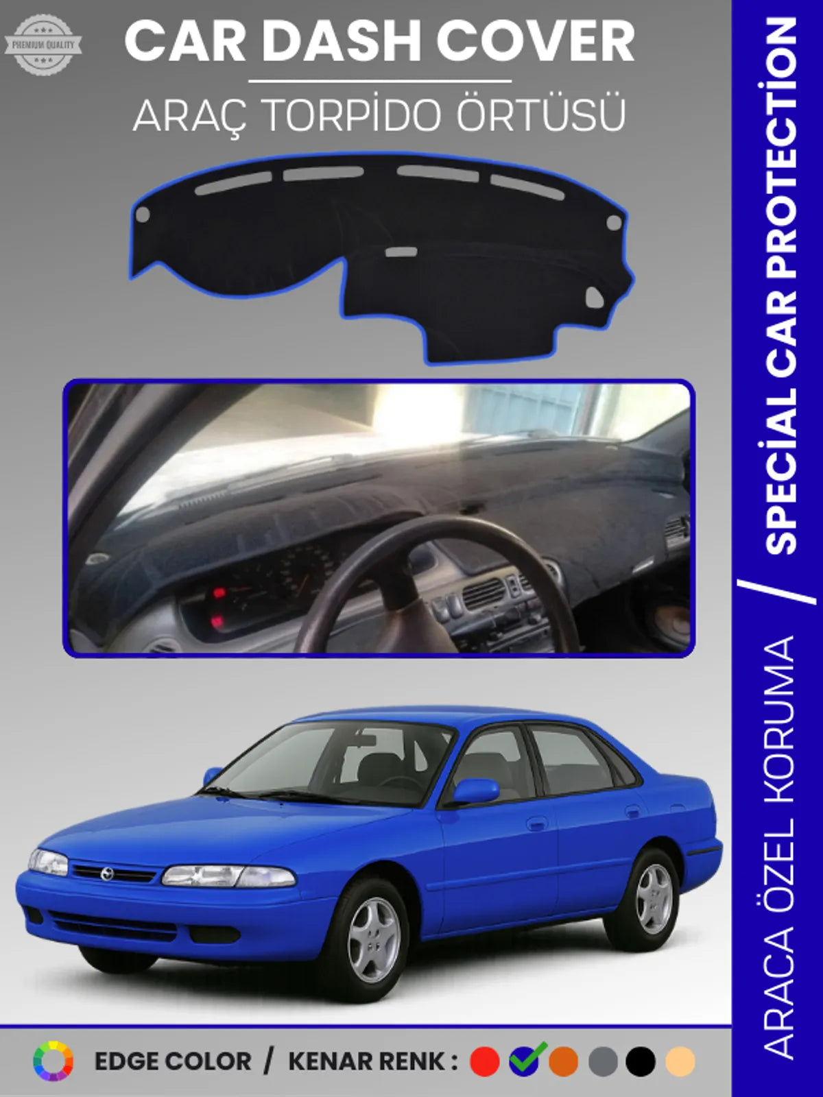 MAZDA 626 CRONOS (1991-1996) Uyumlu Torpido Örtüsü Araca Özel Ön Göğüs Koruma