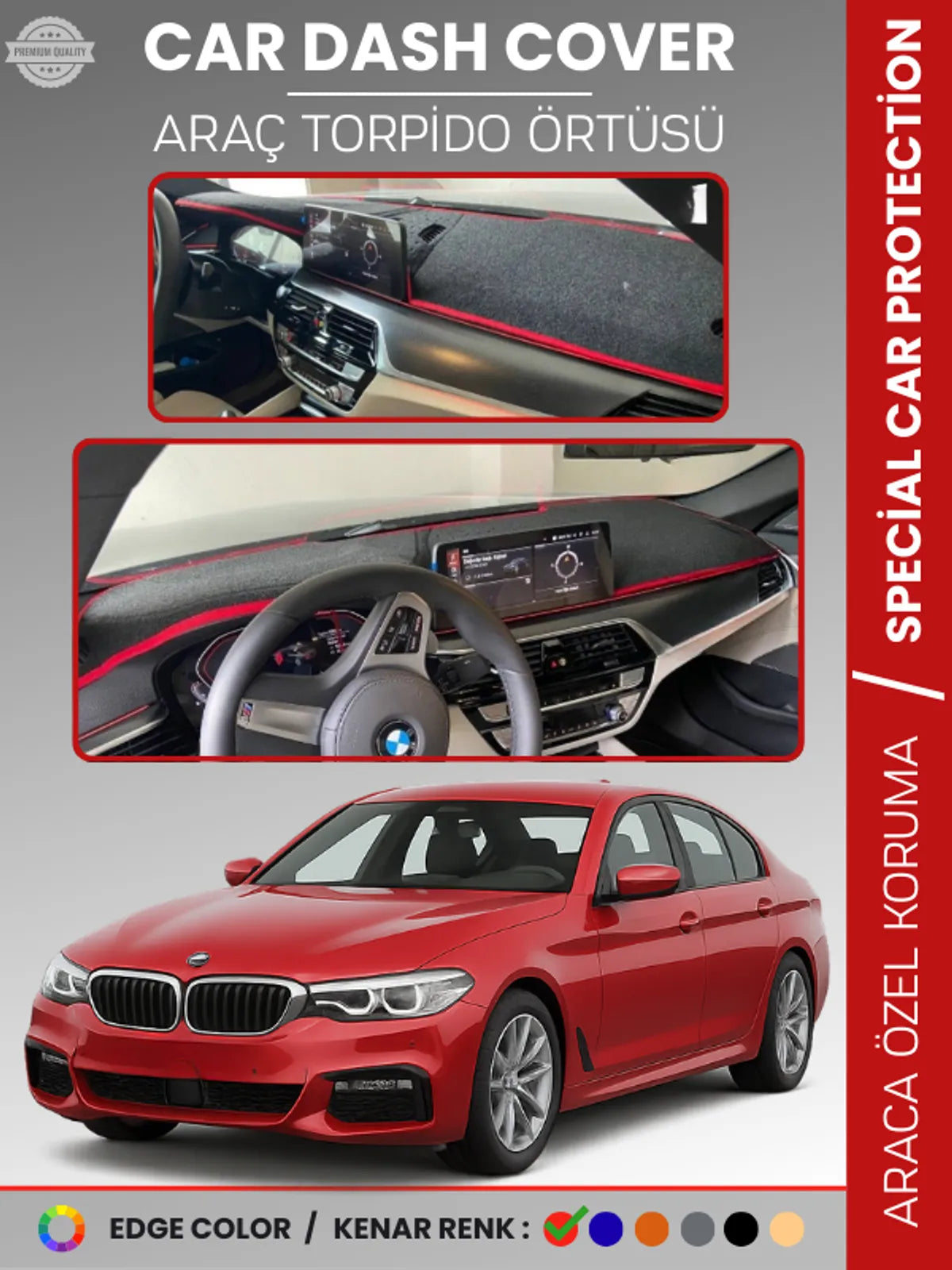 BMW G30 G31 G38 (2017+) Uyumlu Torpido Örtüsü Araca Özel Ön Göğüs Koruma