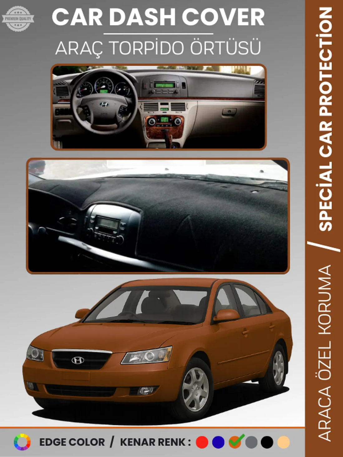 HYUNDAİ SONATA (2004-2007) Uyumlu Torpido Örtüsü Araca Özel Ön Göğüs Koruma
