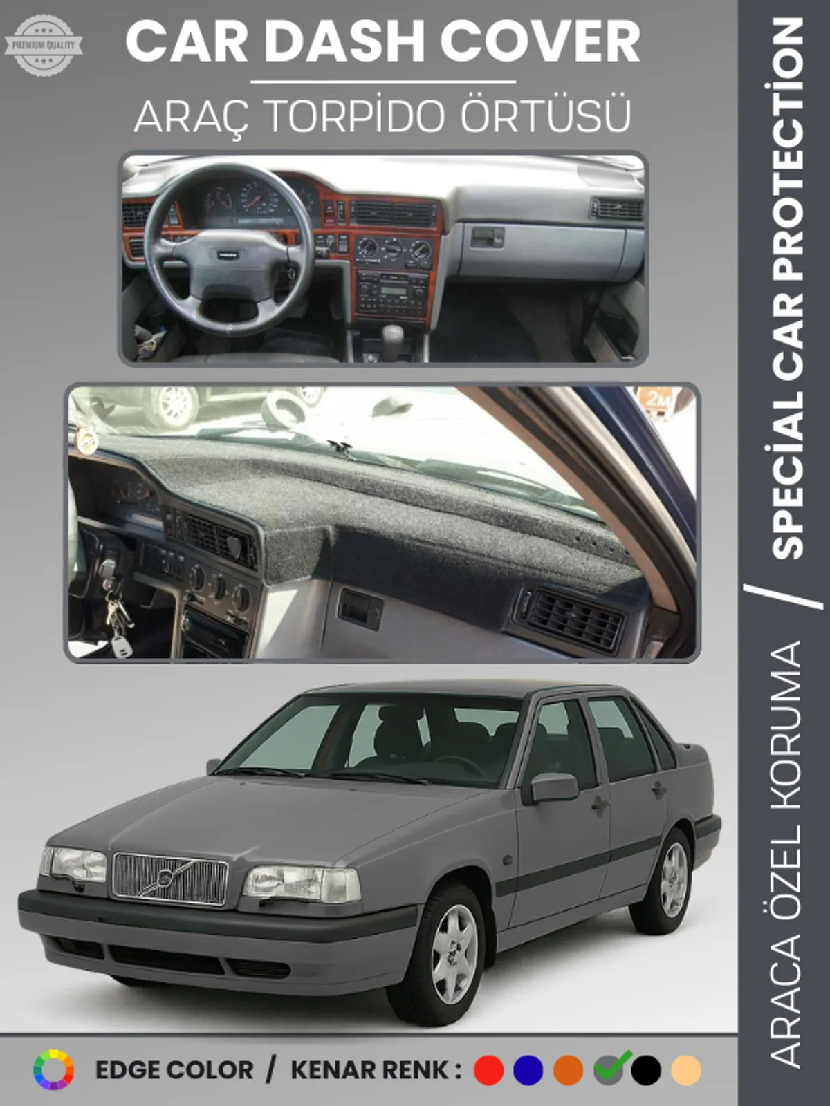 VOLVO 850 (1991-1997) Uyumlu Torpido Örtüsü Araca Özel Ön Göğüs Koruma