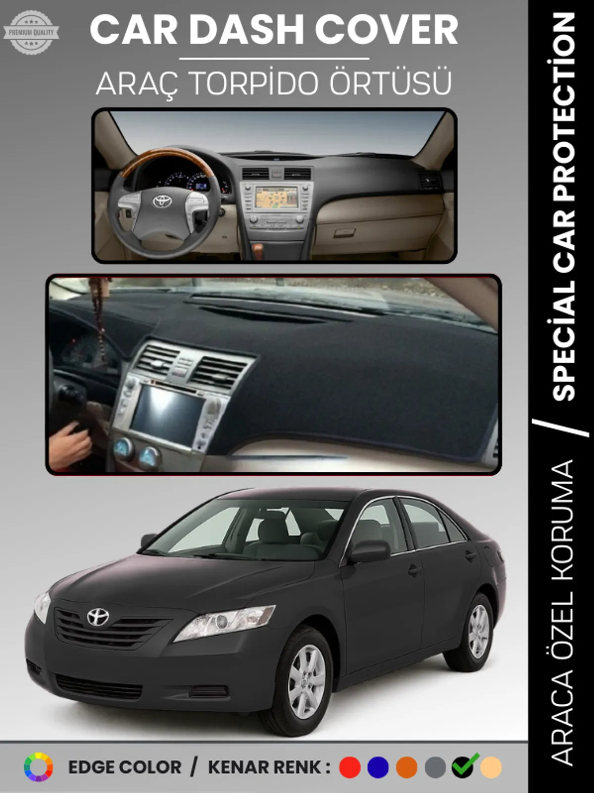 TOYOTA CAMRY (2006-2012) Uyumlu Torpido Örtüsü Araca Özel Ön Göğüs Koruma