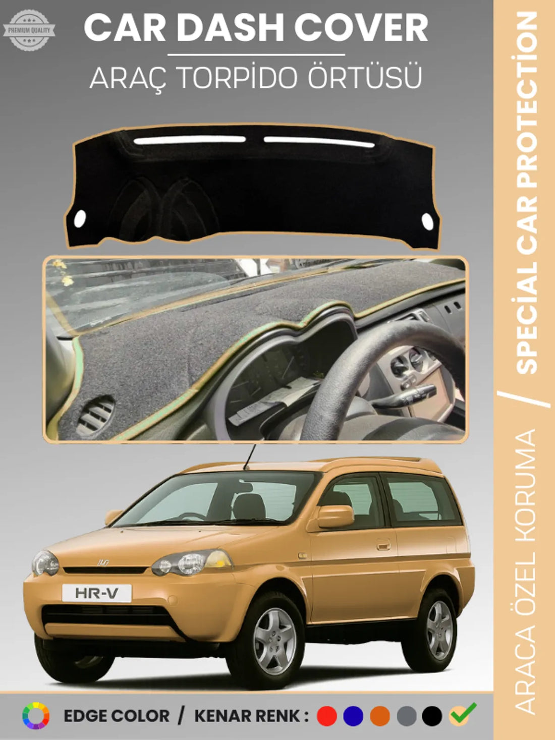 HONDA HR-V (1998-2005) Uyumlu Torpido Örtüsü Araca Özel Ön Göğüs Koruma