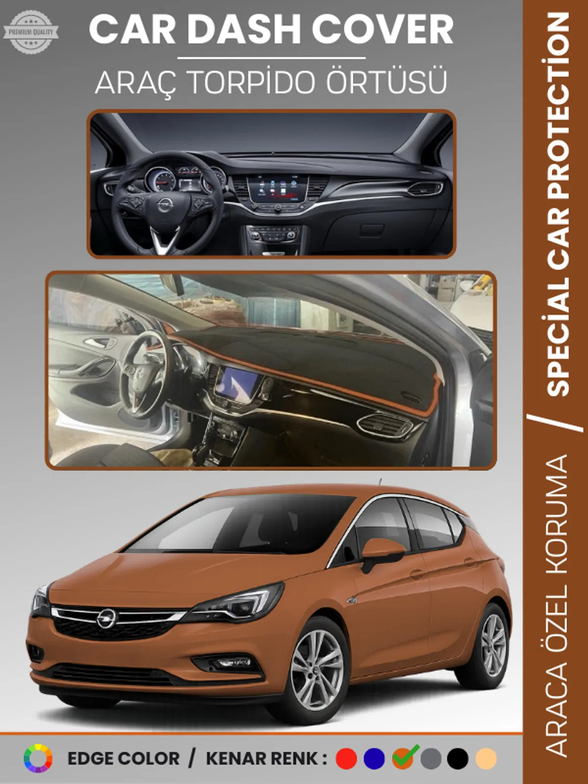 OPEL ASTRA K (2015-2021) Uyumlu Torpido Örtüsü Araca Özel Ön Göğüs Koruma