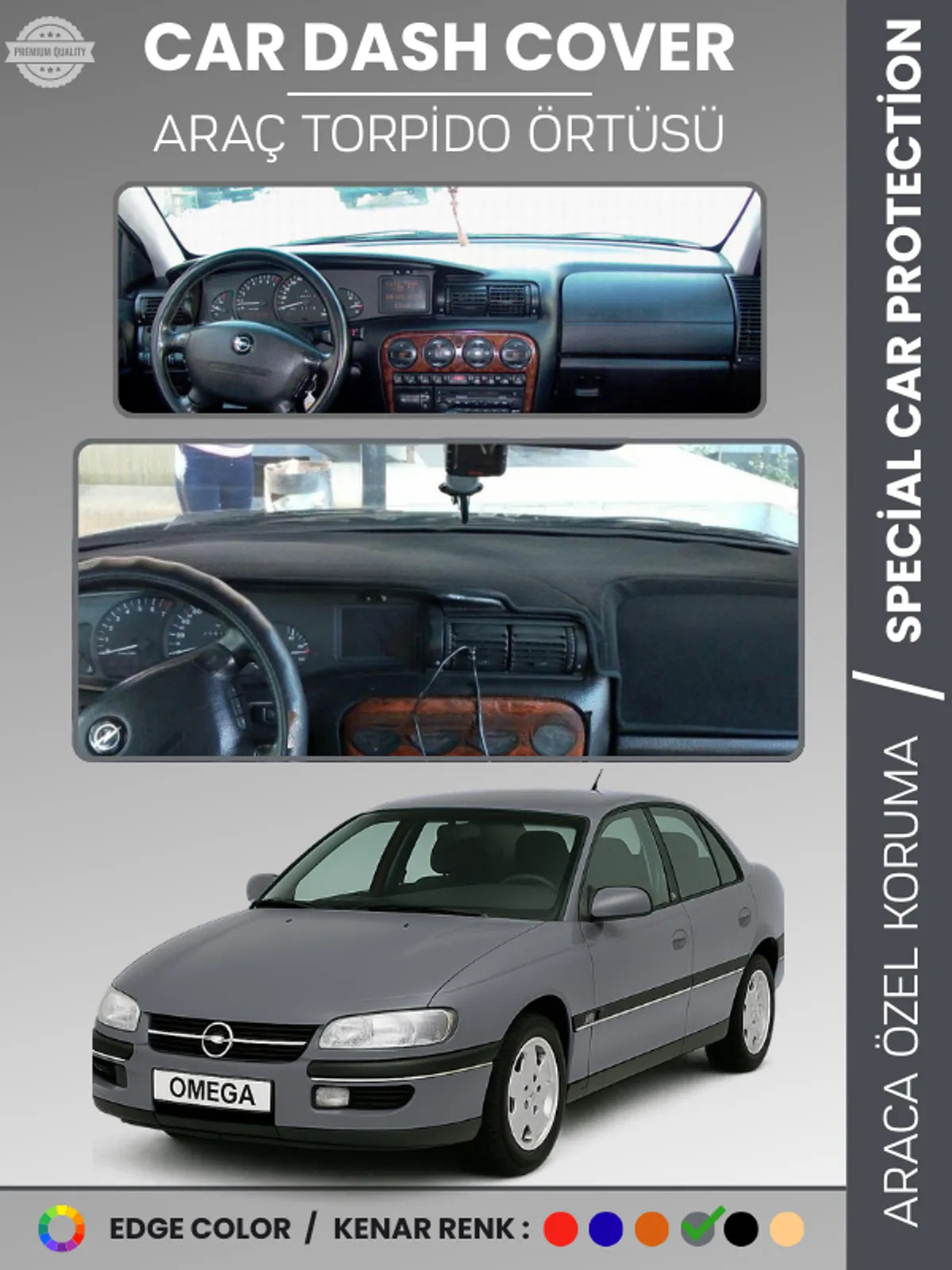 OPEL OMEGA (1993-2003) Uyumlu Torpido Örtüsü Araca Özel Ön Göğüs Koruma