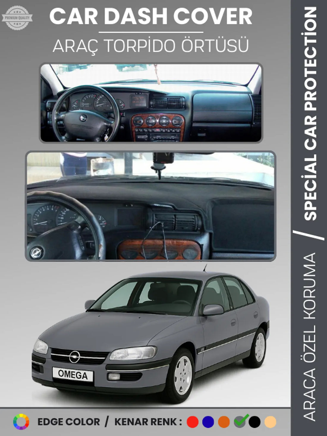 OPEL OMEGA (1993-2003) Uyumlu Torpido Örtüsü Araca Özel Ön Göğüs Koruma