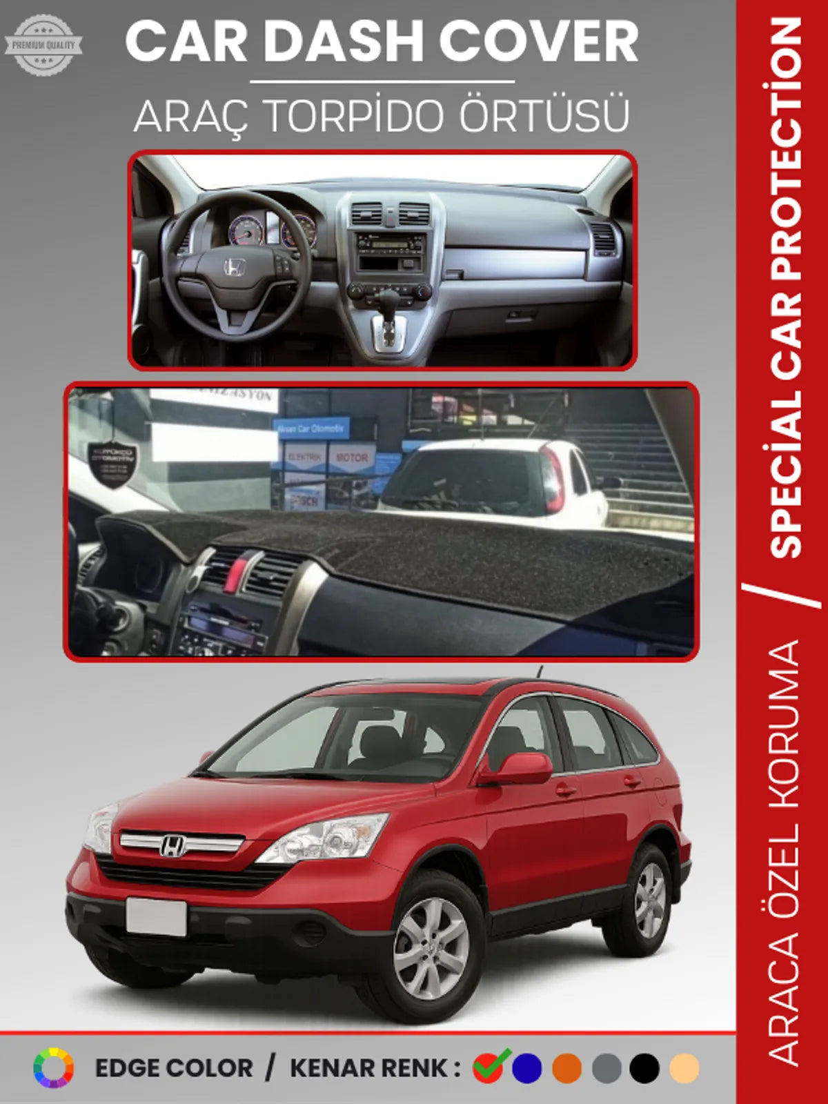 HONDA CR-V (2007-2012) Uyumlu Torpido Örtüsü Araca Özel Ön Göğüs Koruma