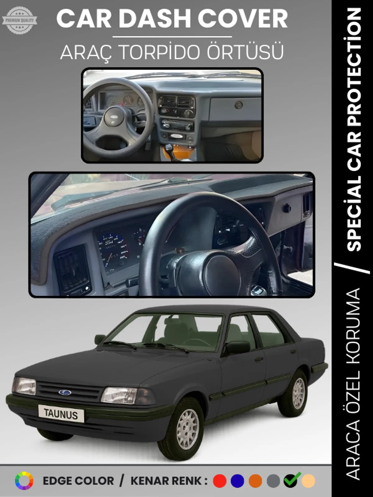 FORD TAUNNUS (1986-1994) Uyumlu Torpido Örtüsü Araca Özel Ön Göğüs Koruma