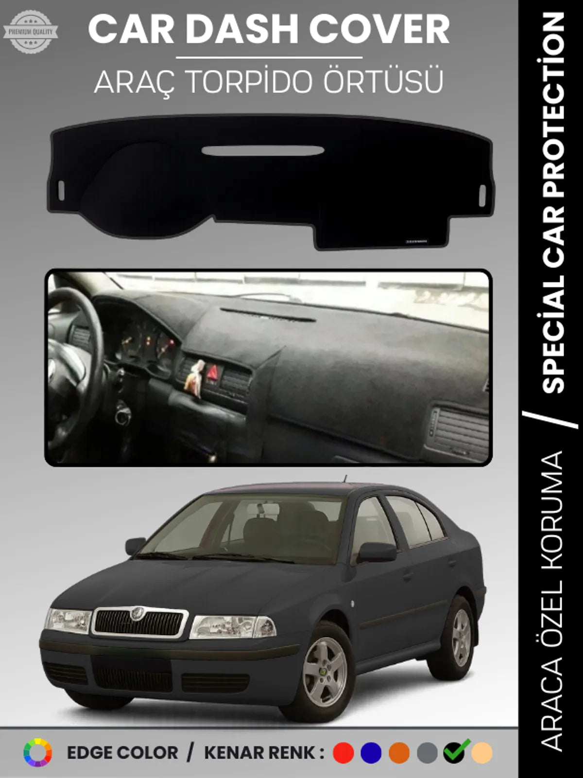 SKODA OCTAVİA (2001-2004) Uyumlu Torpido Örtüsü Araca Özel Ön Göğüs Koruma