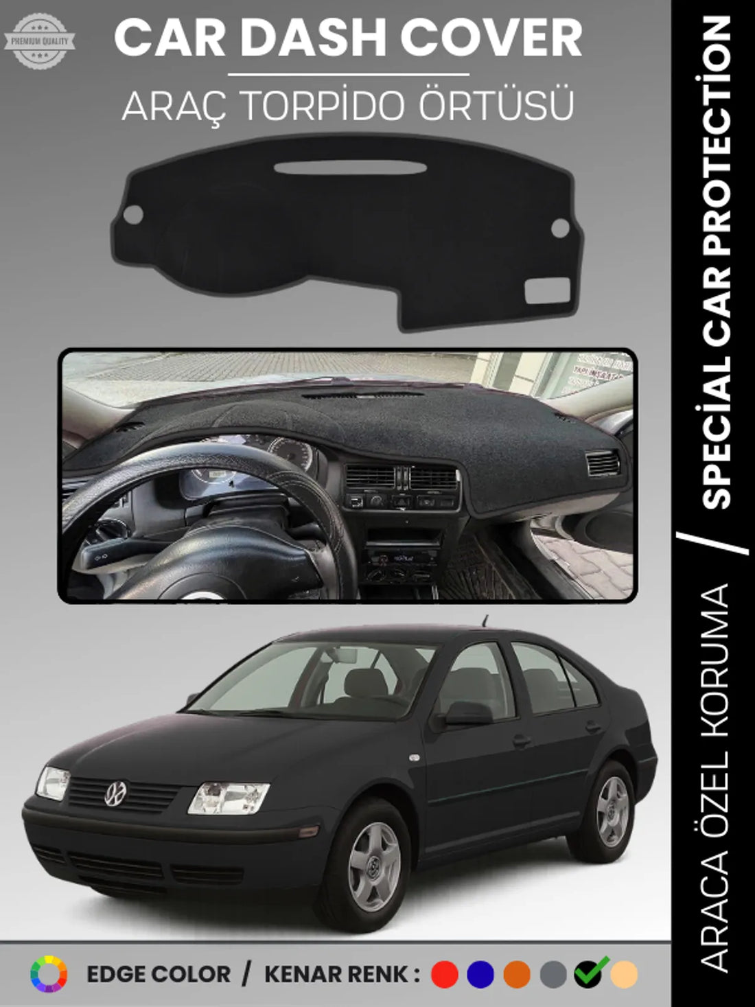 VOLKSWAGEN JETTA (1997-2003) Uyumlu Torpido Örtüsü Araca Özel Ön Göğüs Koruma