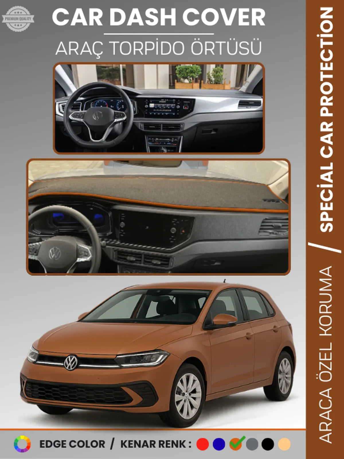 VOLKSWAGEN POLO (2022+) Uyumlu Torpido Örtüsü Araca Özel Ön Göğüs Koruma