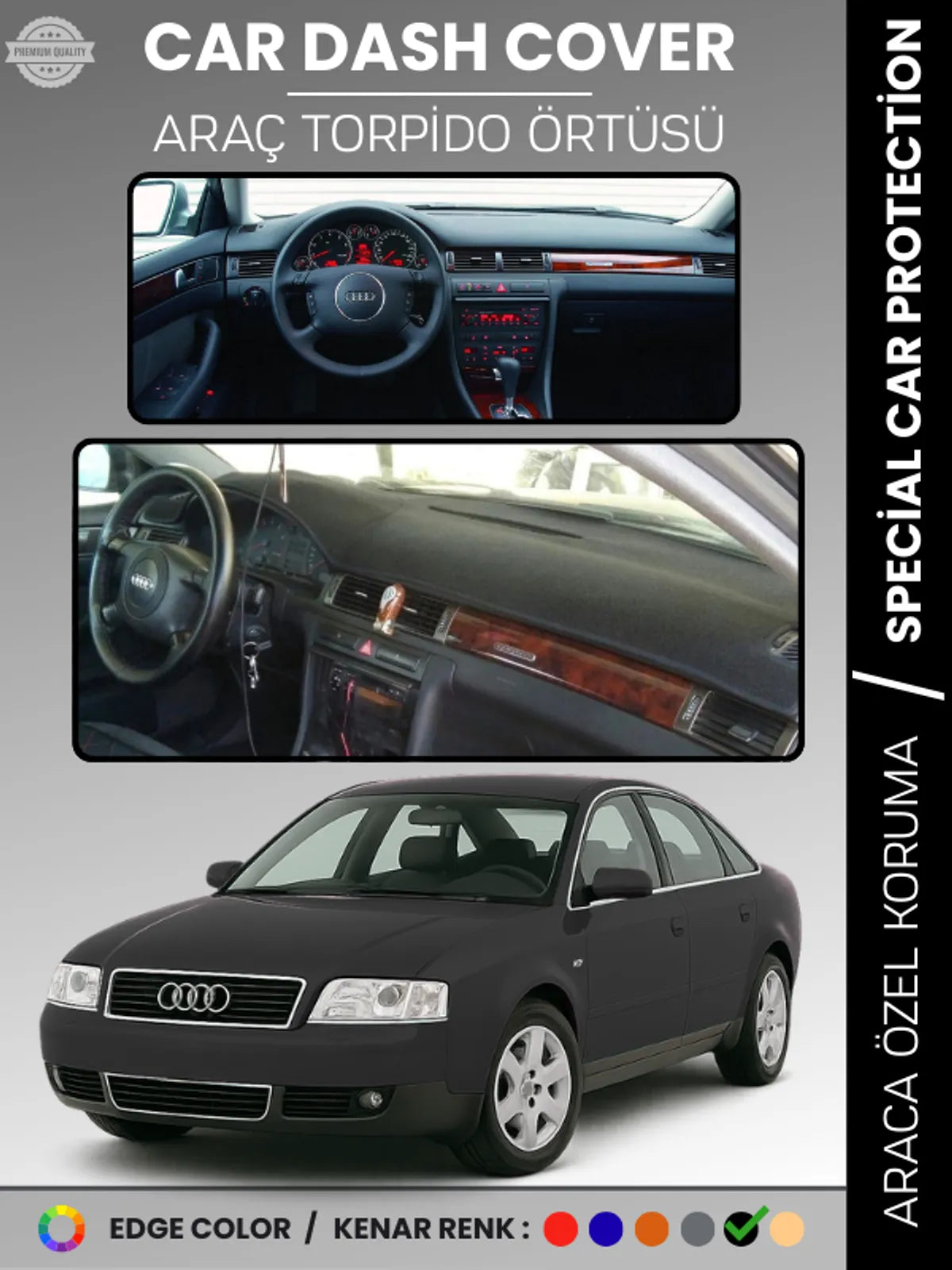 AUDI A6 (1997-2004) Uyumlu Torpido Örtüsü Araca Özel Ön Göğüs Koruma