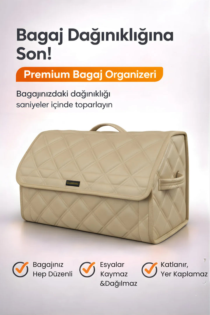Oto Bagaj Çantası Çift Kat Deri Su Geçirmez Kaymaz Katlanır Araç Düzenleyici