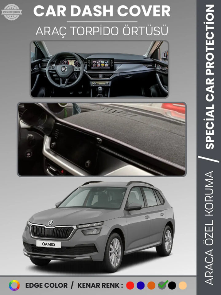 SKODA KAMIQ (2019-2024) Uyumlu Torpido Örtüsü Araca Özel Ön Göğüs Koruma