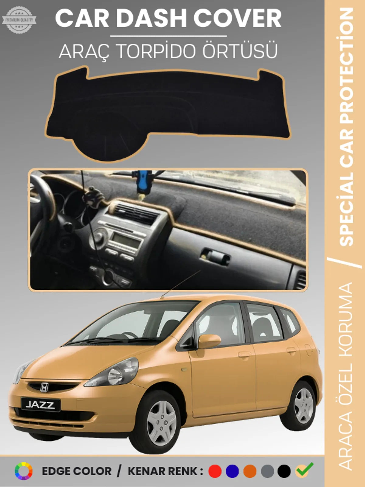 HONDA JAZZ (2002-2007) Uyumlu Torpido Örtüsü Araca Özel Ön Göğüs Koruma