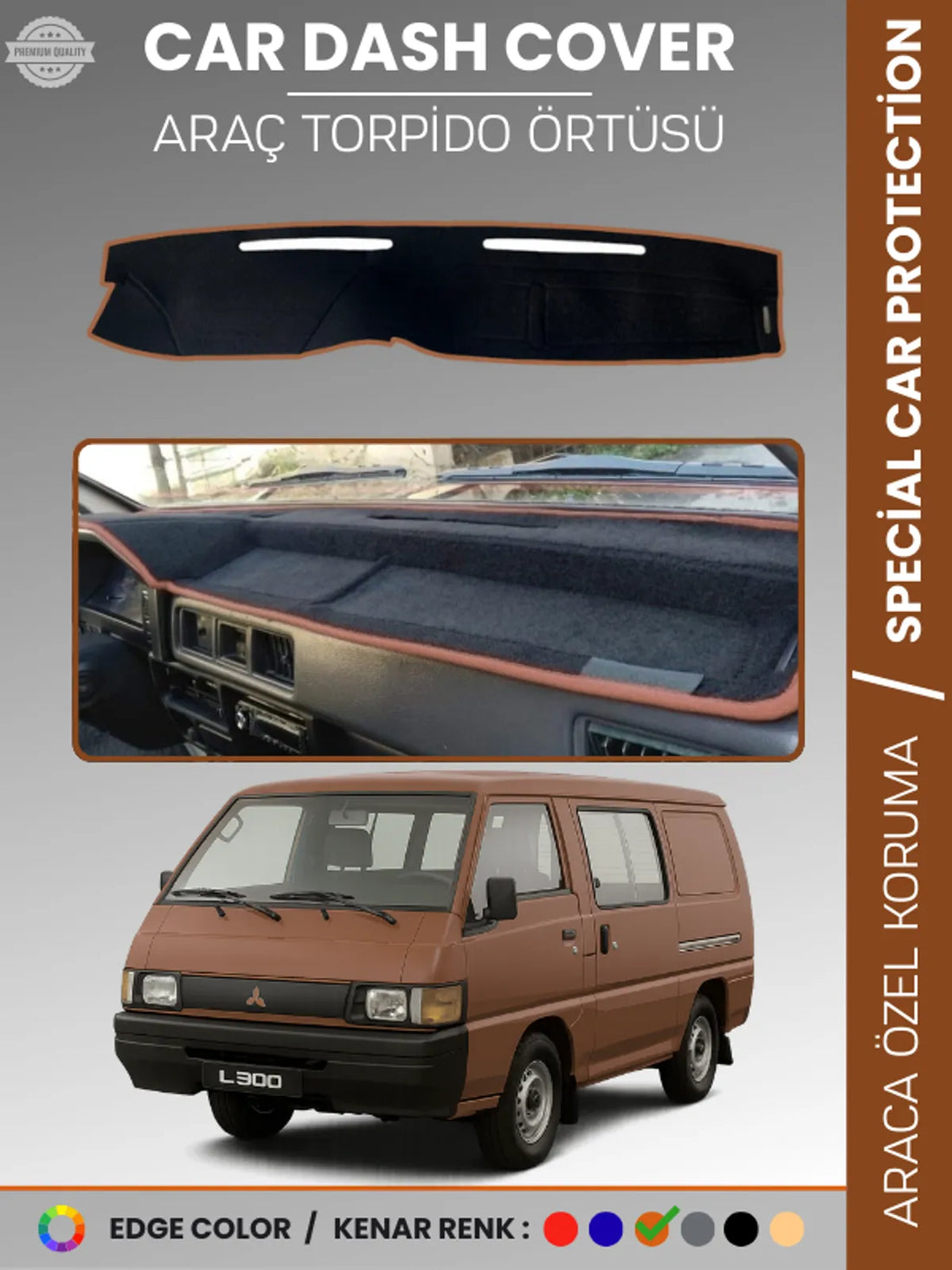 MITSUBISHI L300 (1986-1993) Uyumlu Torpido Örtüsü Araca Özel Ön Göğüs Koruma