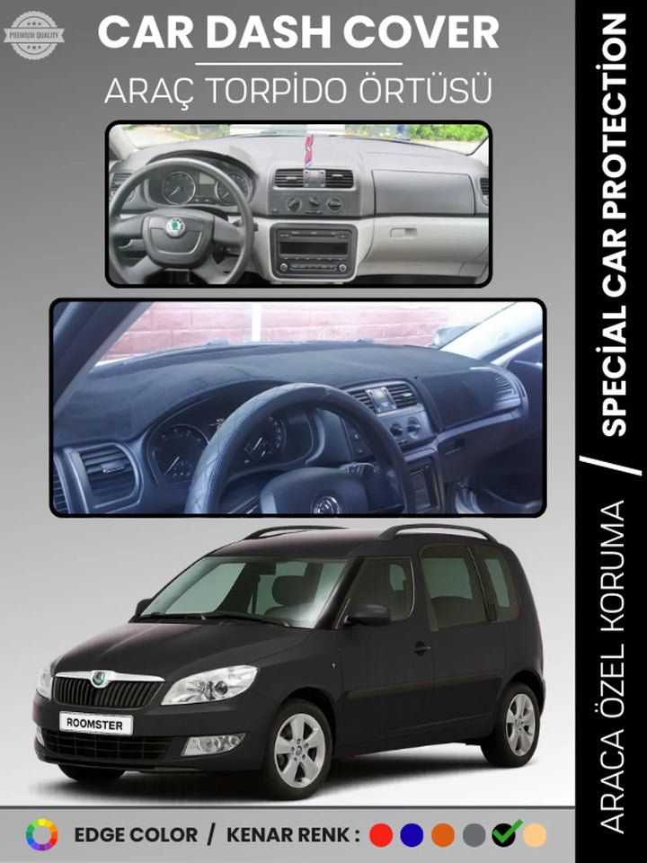 SKODA ROOMSTAR (2007-2014) Uyumlu Torpido Örtüsü Araca Özel Ön Göğüs Koruma