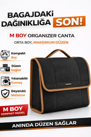 Oto Bagaj Çantası M Boy Kaymaz Cırt Bantlı Velur Kompakt Düzenleyici