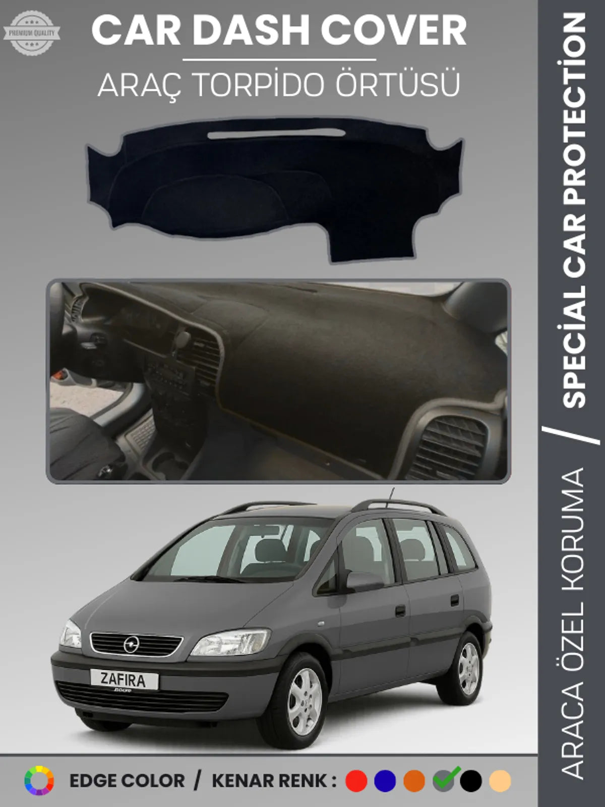 OPEL ZAFİRA A (1999-2003) Uyumlu Torpido Örtüsü Araca Özel Ön Göğüs Koruma