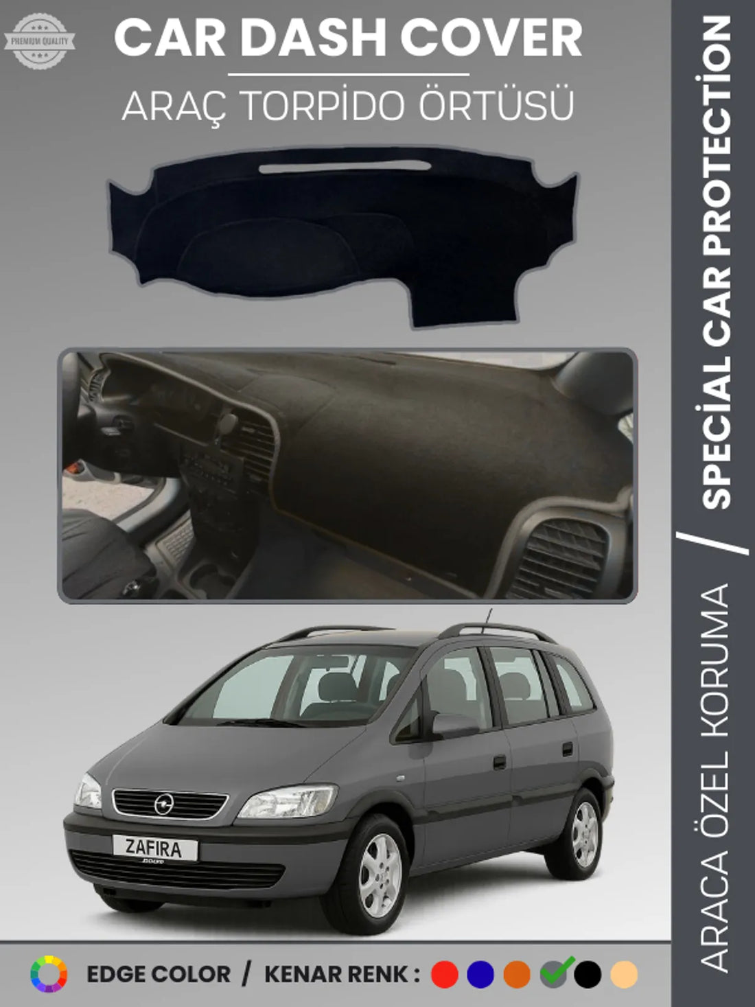 OPEL ZAFİRA A (1999-2003) Uyumlu Torpido Örtüsü Araca Özel Ön Göğüs Koruma