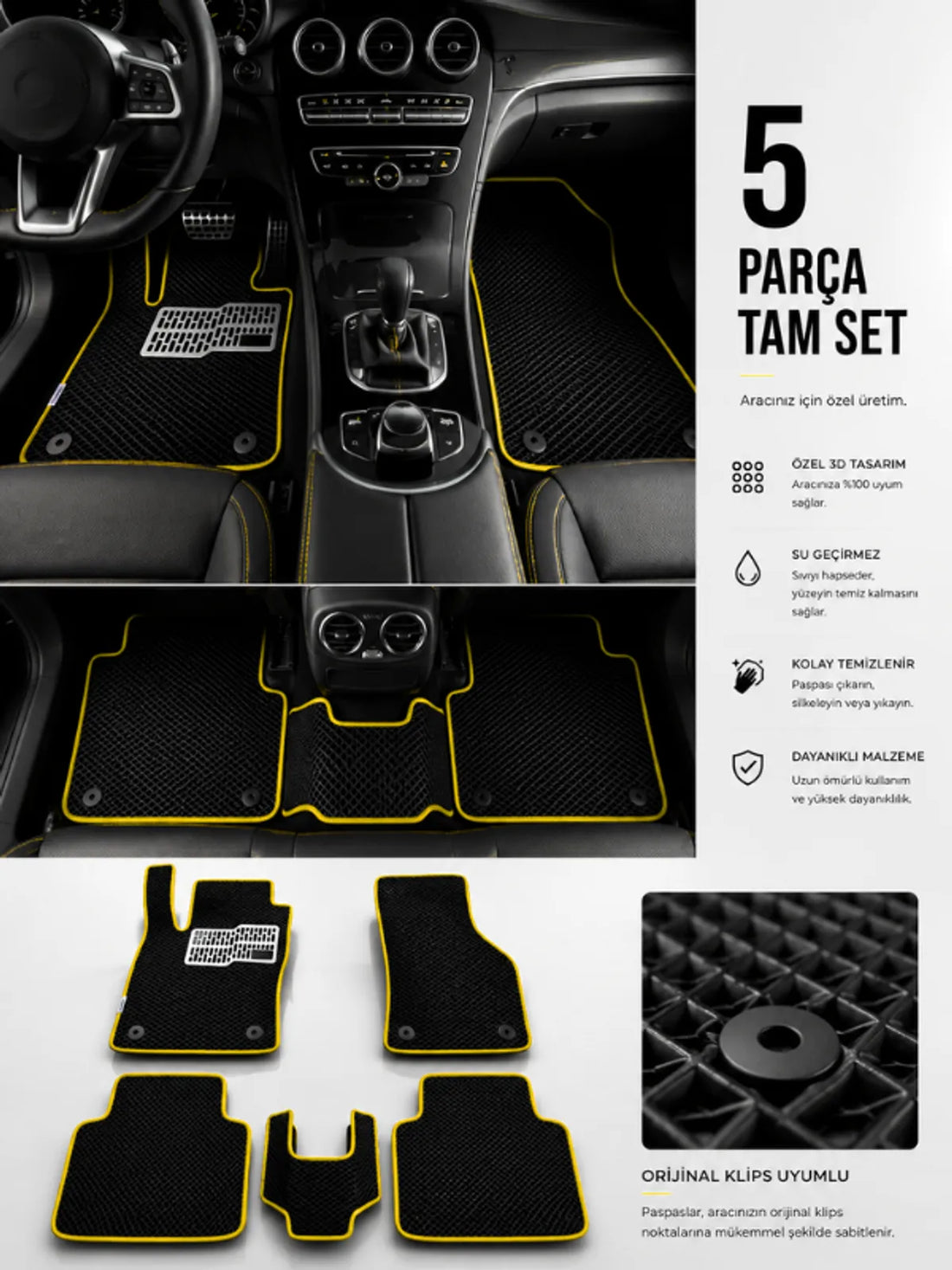 Hyundai I20 (2020-2025) Araca Özel EVA Oto Paspas Seti Topukluk Dahil Tam Set