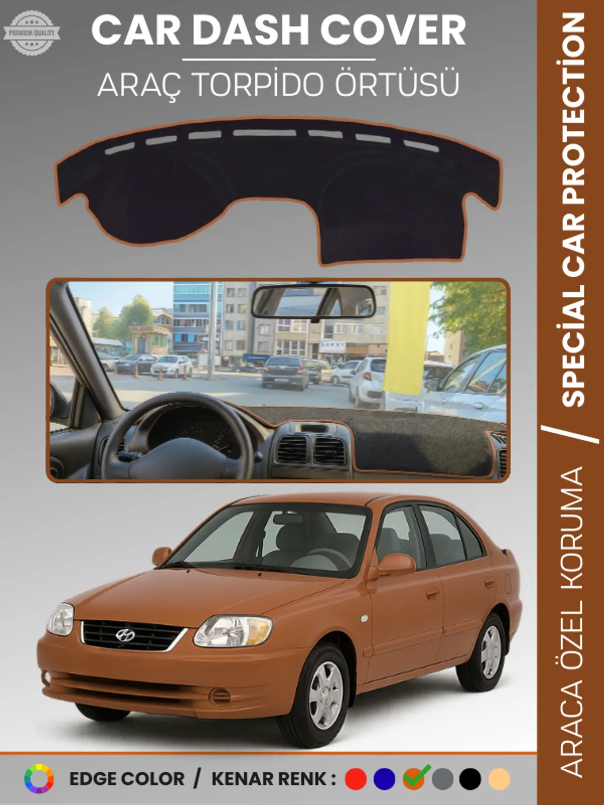 HYUNDAİ ACCENT ADMİRE-MİLENİUM (2000-2005) Uyumlu Torpido Örtüsü Araca Özel Ön Göğüs Koruma