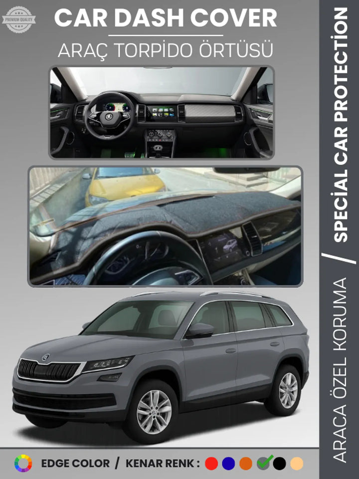 SKODA KODIAQ (2017-2022) Uyumlu Torpido Örtüsü Araca Özel Ön Göğüs Koruma