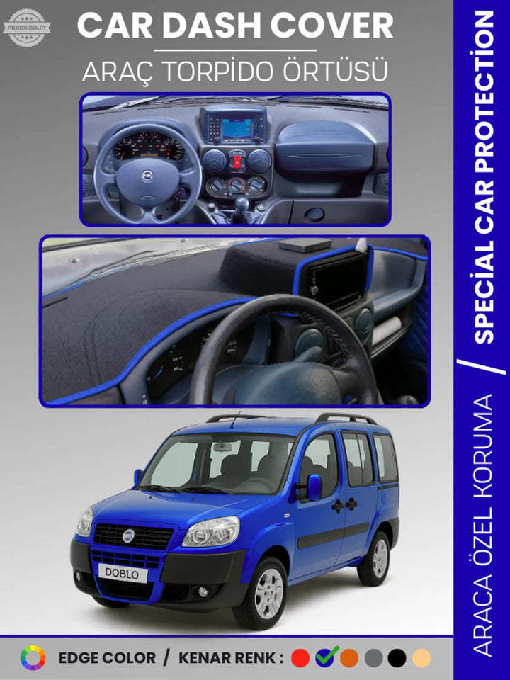 FIAT DOBLO (2000-2008) Uyumlu Torpido Örtüsü Araca Özel Ön Göğüs Koruma