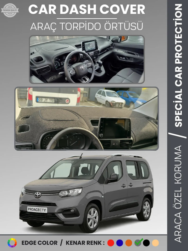 TOYOTA PROACE CITY (2019-2024) Uyumlu Torpido Örtüsü Araca Özel Ön Göğüs Koruma