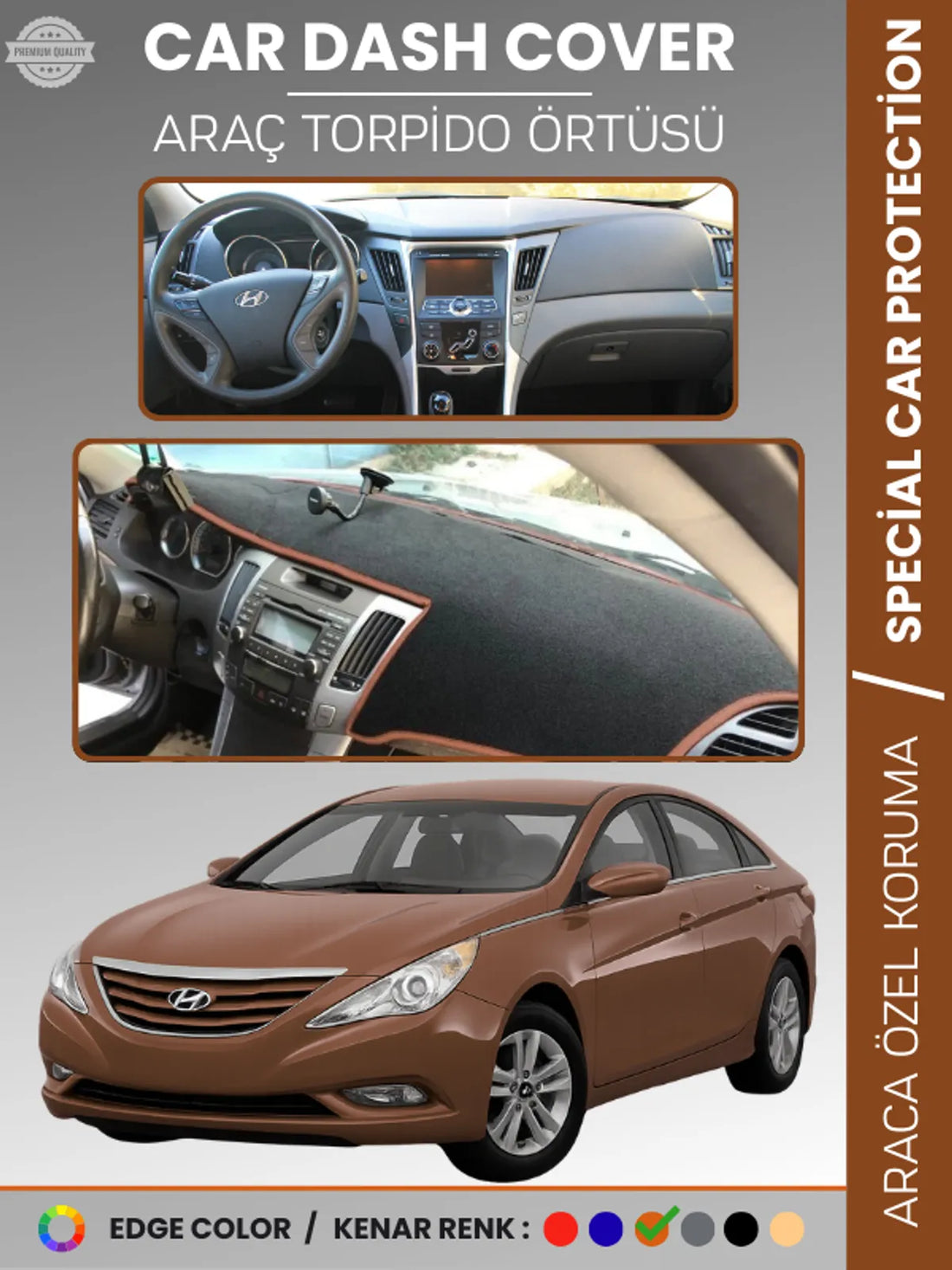 HYUNDAİ SONATA (2007-2012) Uyumlu Torpido Örtüsü Araca Özel Ön Göğüs Koruma
