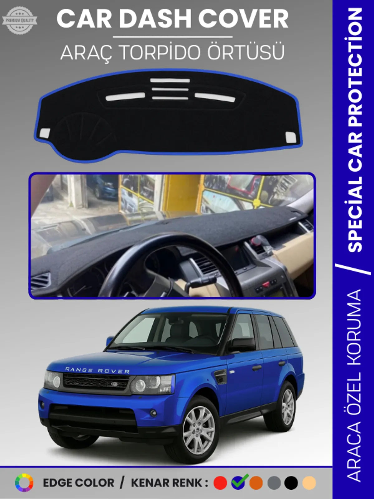 RANGE ROVER SPORT (2005-2013) Uyumlu Torpido Örtüsü Araca Özel Ön Göğüs Koruma