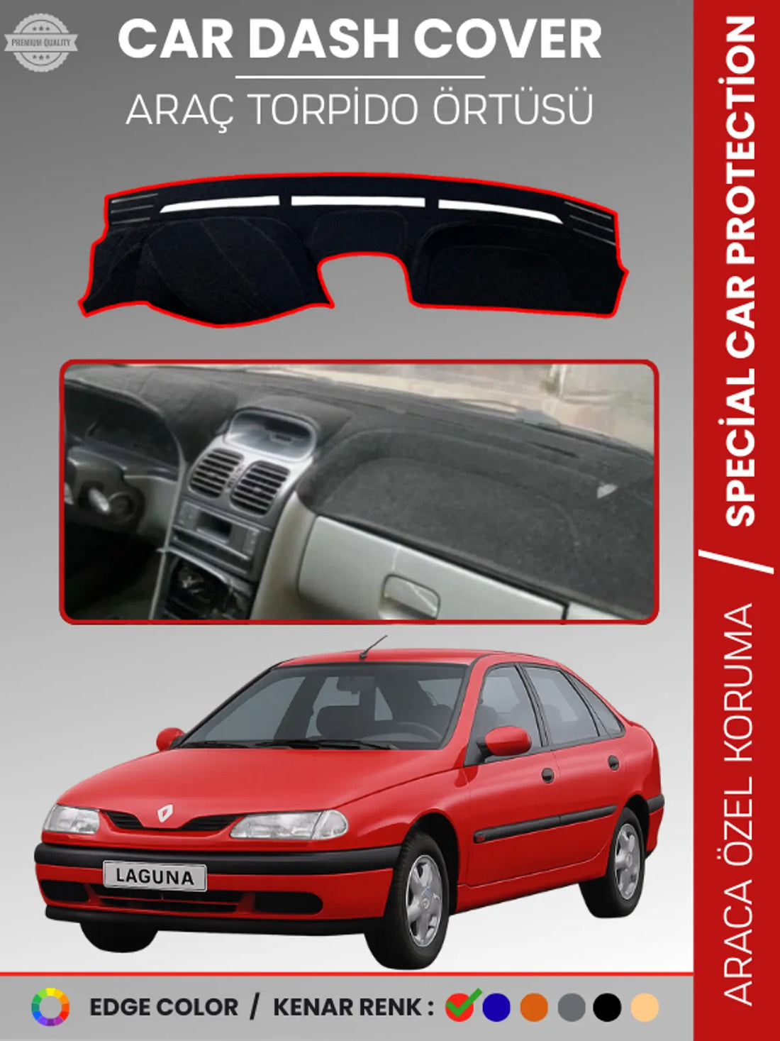 RENAULT LAGUNA 1 (1994-2001) Uyumlu Torpido Örtüsü Araca Özel Ön Göğüs Koruma